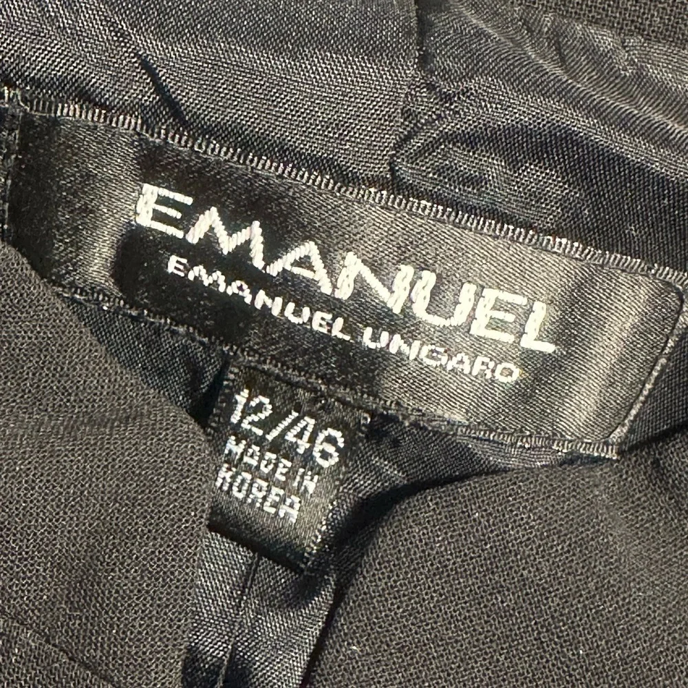 Emanuel Ungaro Black Wool Button-Up Suit Jacket Size 12